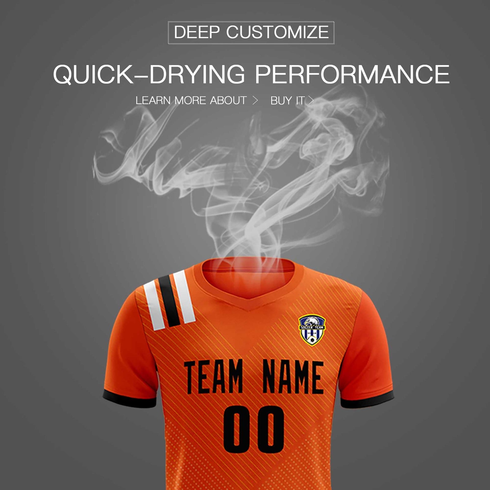 Custom Orange Striped Sportswear Soccer Tops/Sets Jersey For Adults