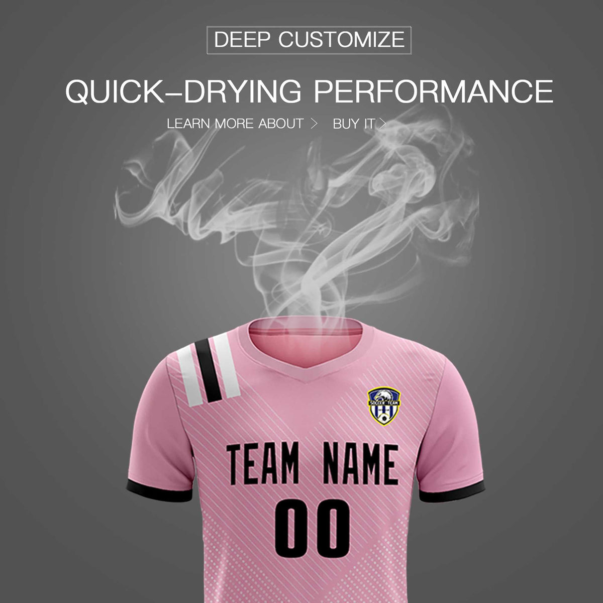 Custom Pink Striped Sportswear Soccer Tops/Sets Jersey For Adults