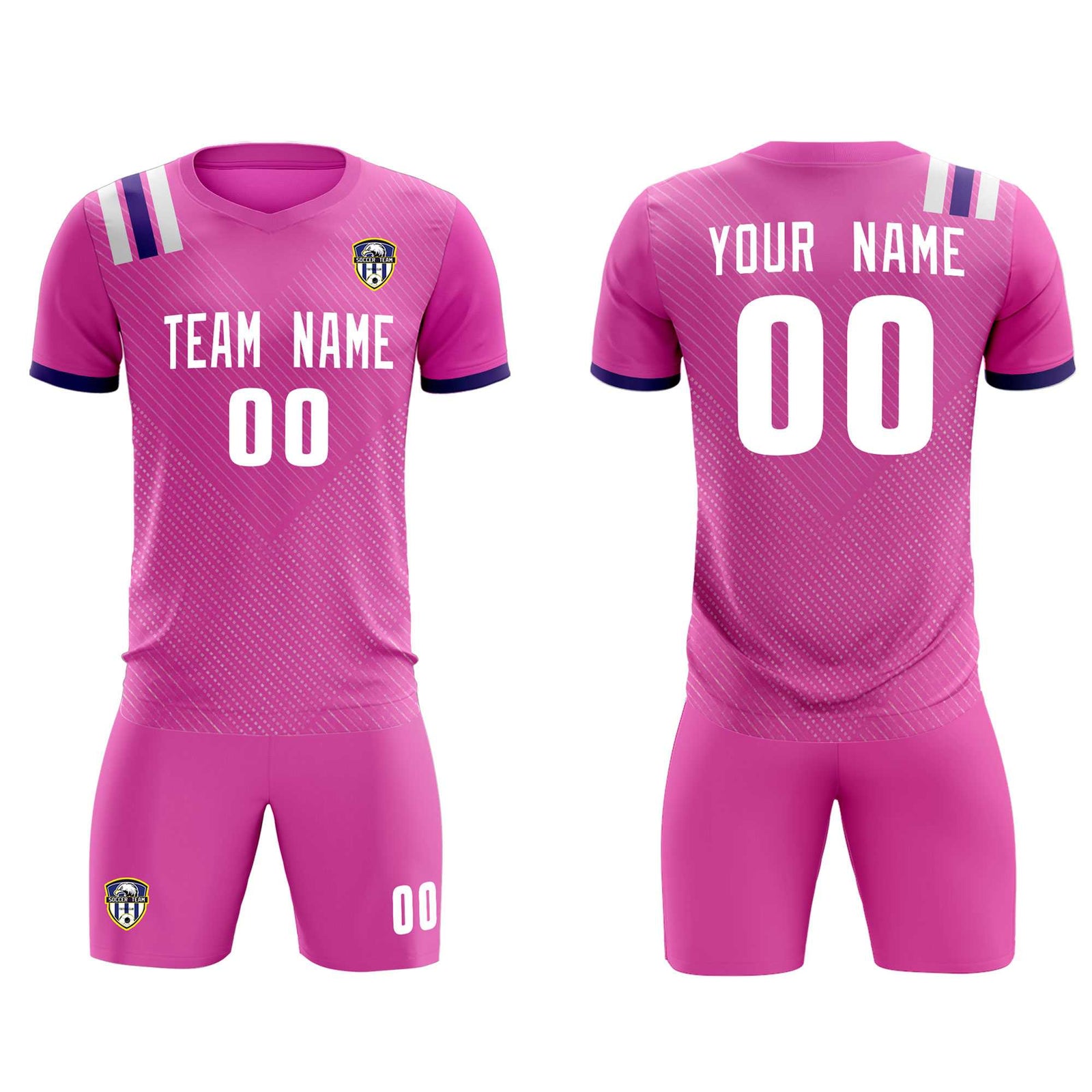 Custom Light Red Striped Sportswear Soccer Tops/Sets Jersey For Adults