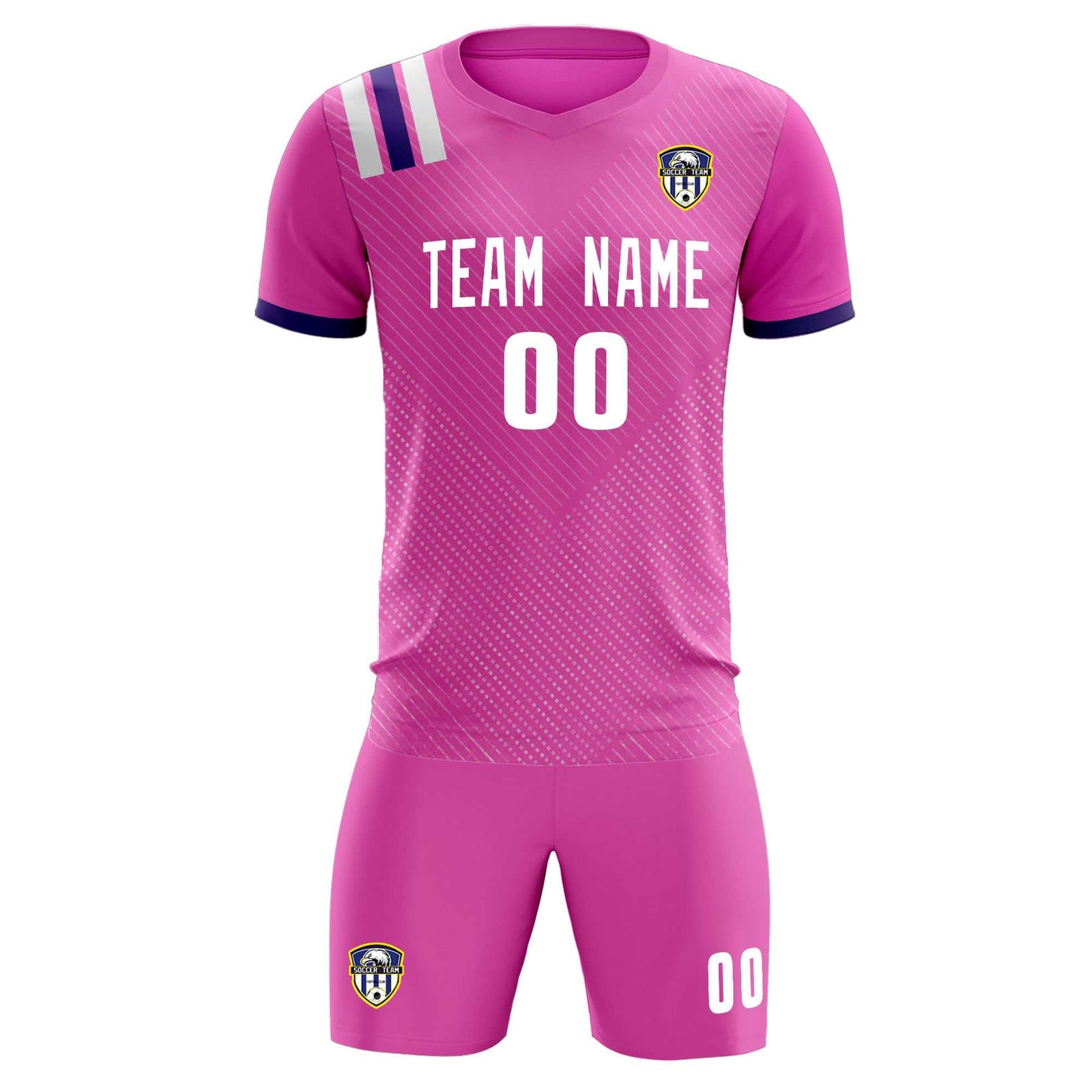 Custom Light Red Striped Sportswear Soccer Tops/Sets Jersey For Adults