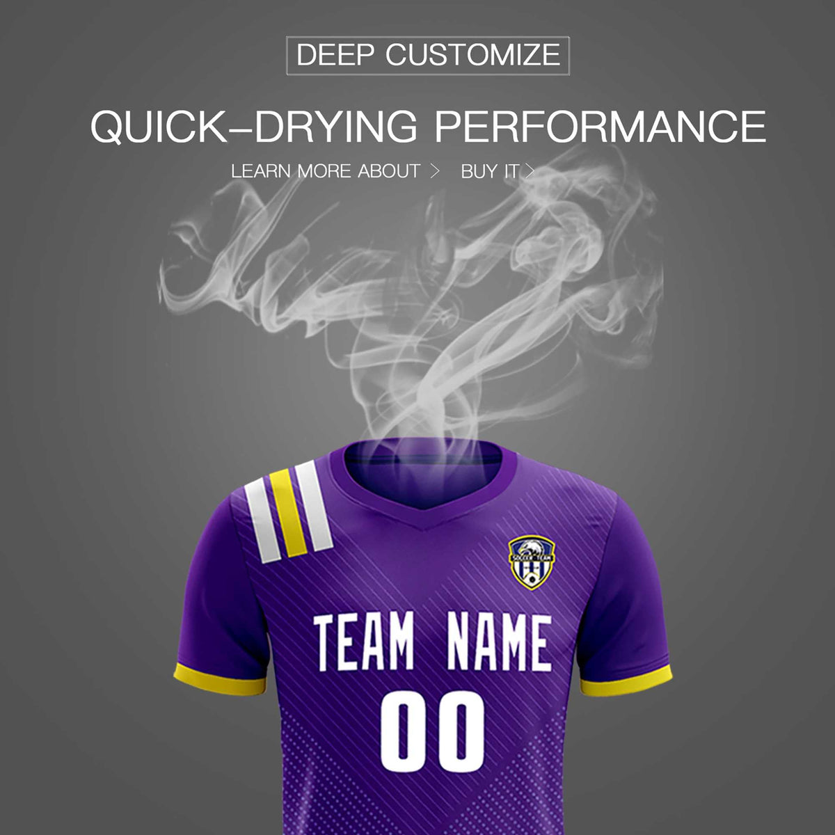 Custom Purple Striped Sportswear Soccer Tops/Sets Jersey For Adults