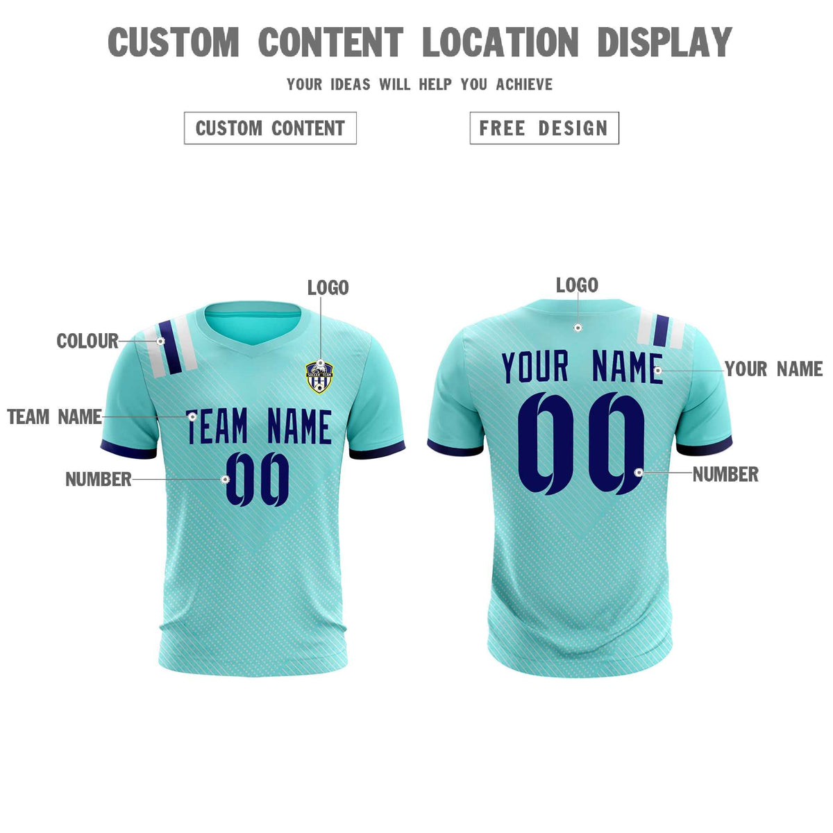 Custom Sky Blue Striped Sportswear Soccer Tops/Sets Jersey For Adults