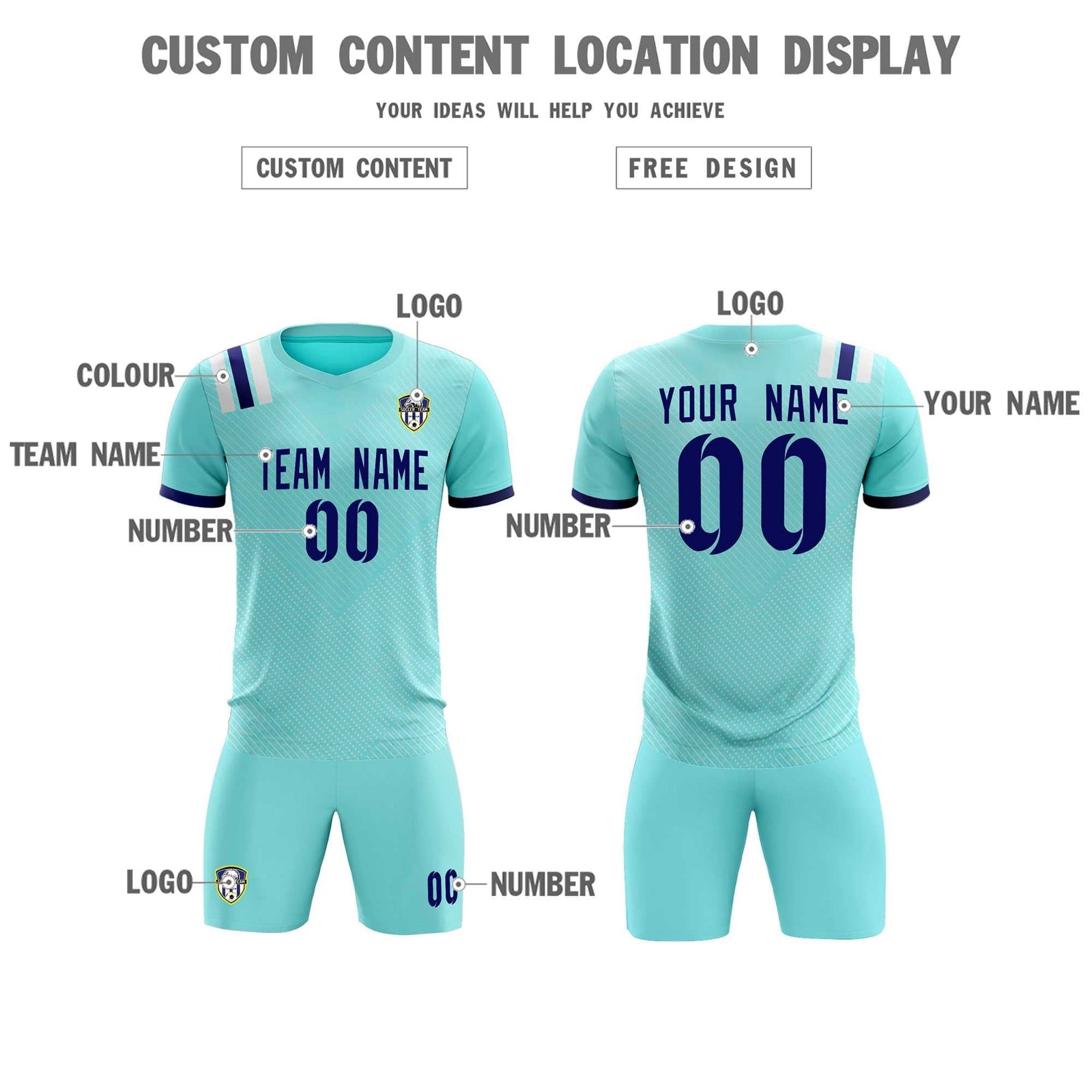 Custom Sky Blue Striped Sportswear Soccer Tops/Sets Jersey For Adults