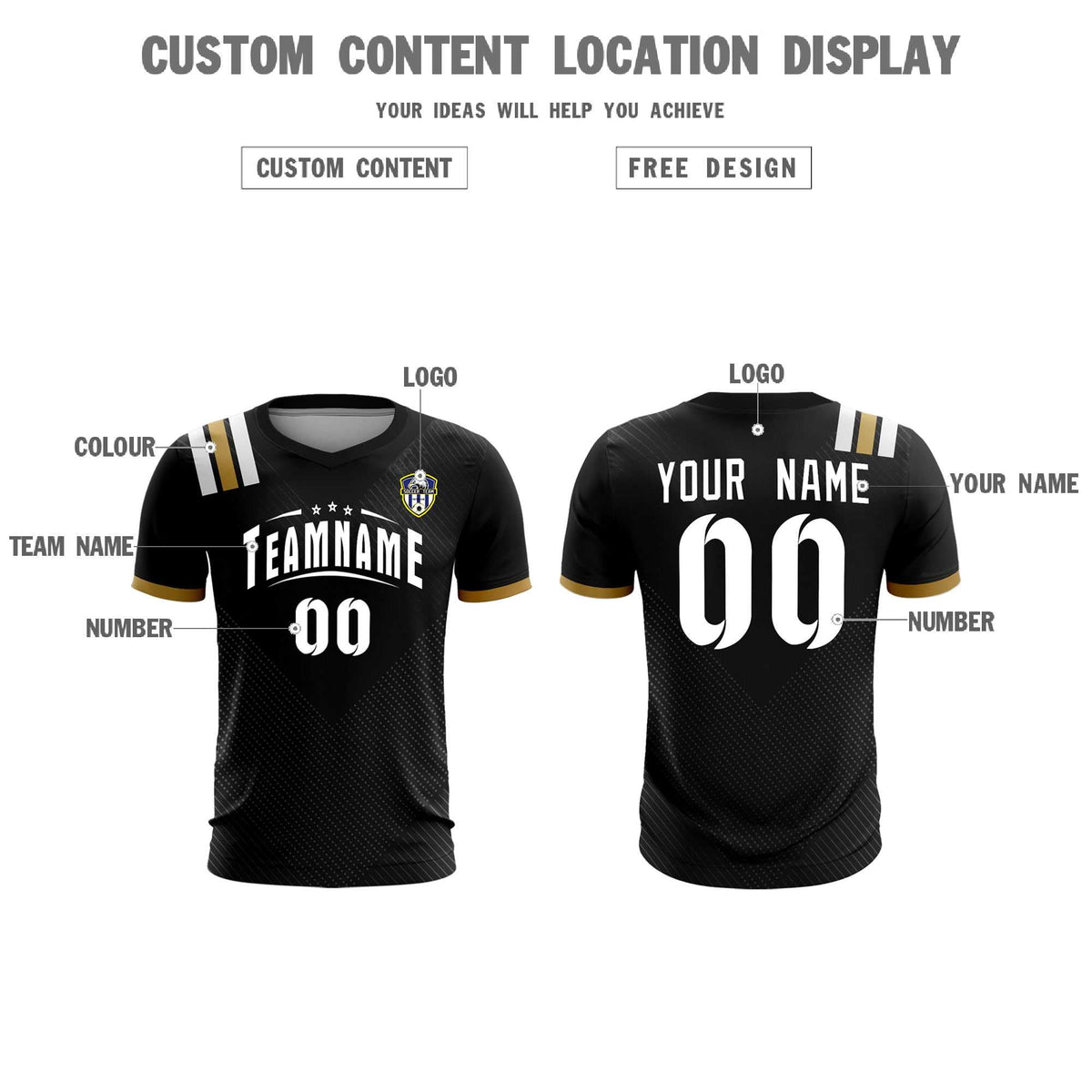 Custom Black Striped Sportswear Soccer Tops/Sets Jersey For Adults