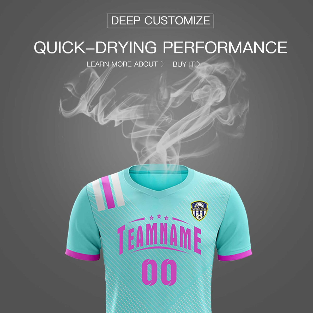 Custom Light Blue Striped Sportswear Soccer Tops/Sets Jersey For Adults