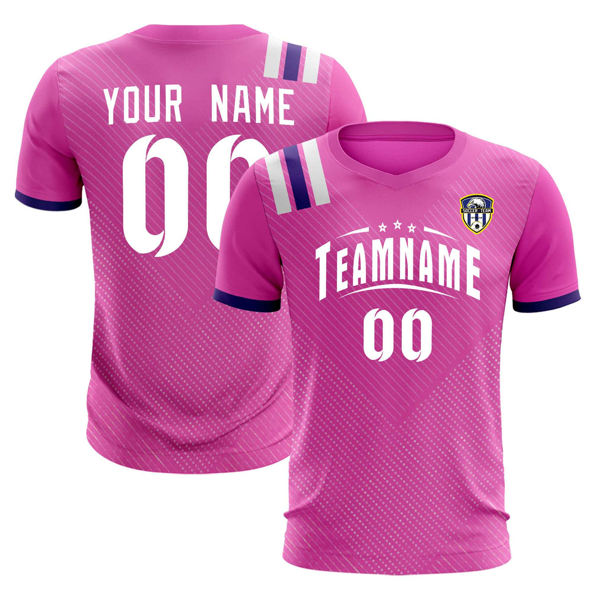 Custom Light Red Striped Sportswear Soccer Tops/Sets Jersey For Adults