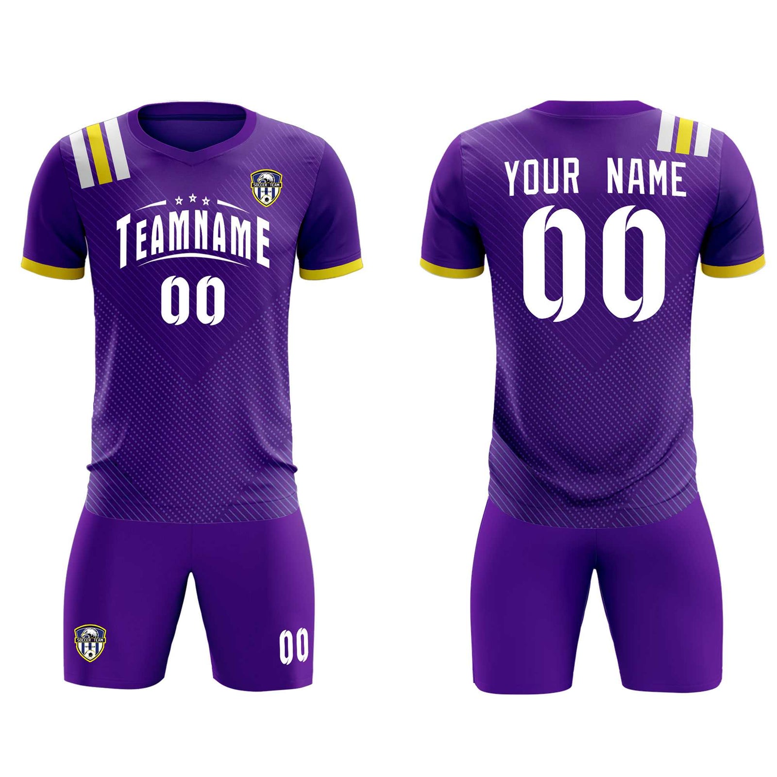 Custom Purple Striped Sportswear Soccer Tops/Sets Jersey For Adults