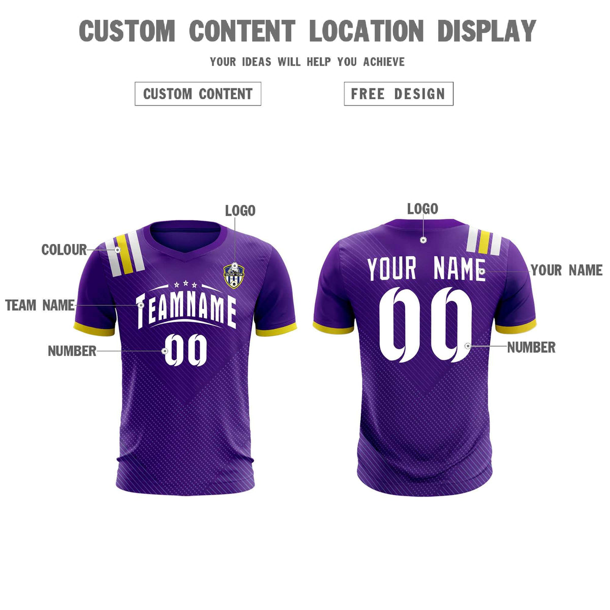 Custom Purple Striped Sportswear Soccer Tops/Sets Jersey For Adults