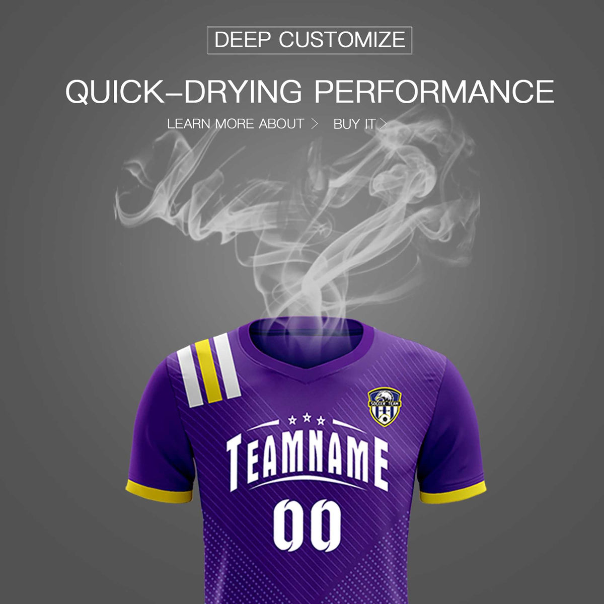 Custom Purple Striped Sportswear Soccer Tops/Sets Jersey For Adults