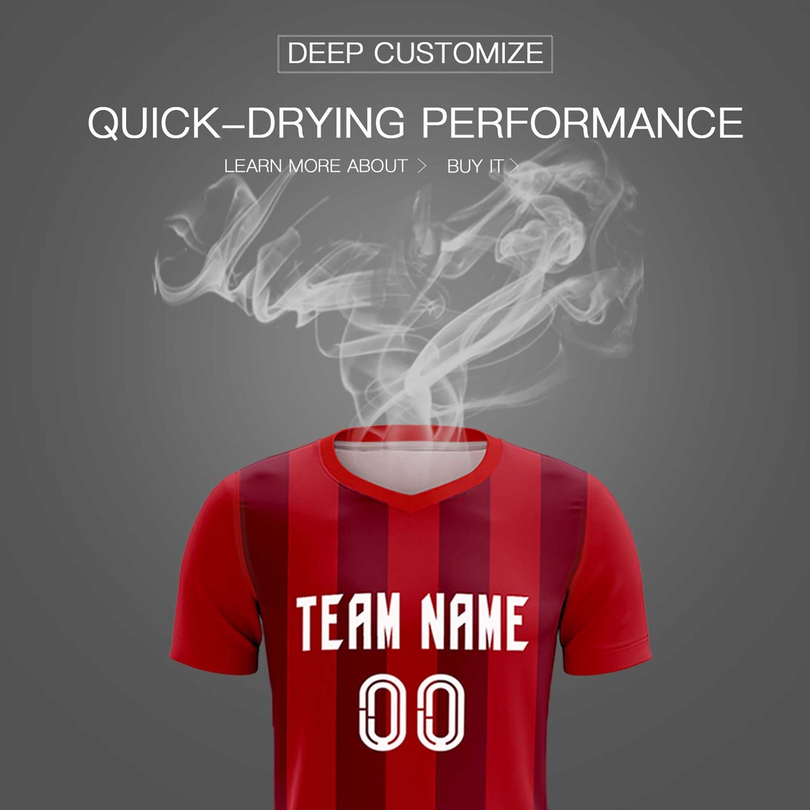 Custom Red Crimson Vertical Stripes Casual Outdoor Soccer Sets Jersey