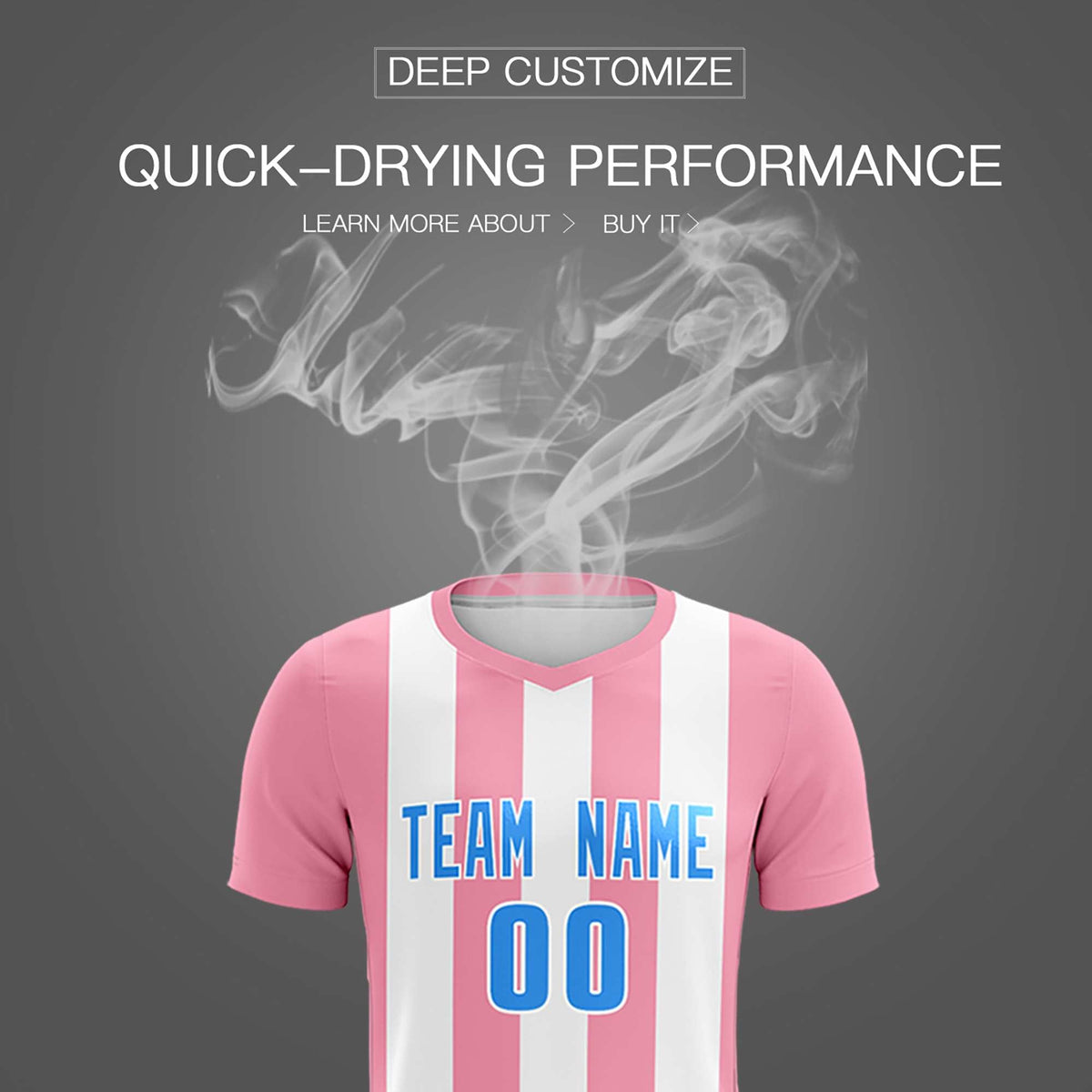 Custom White Light Pink Vertical Stripes Casual Outdoor Soccer Sets Jersey