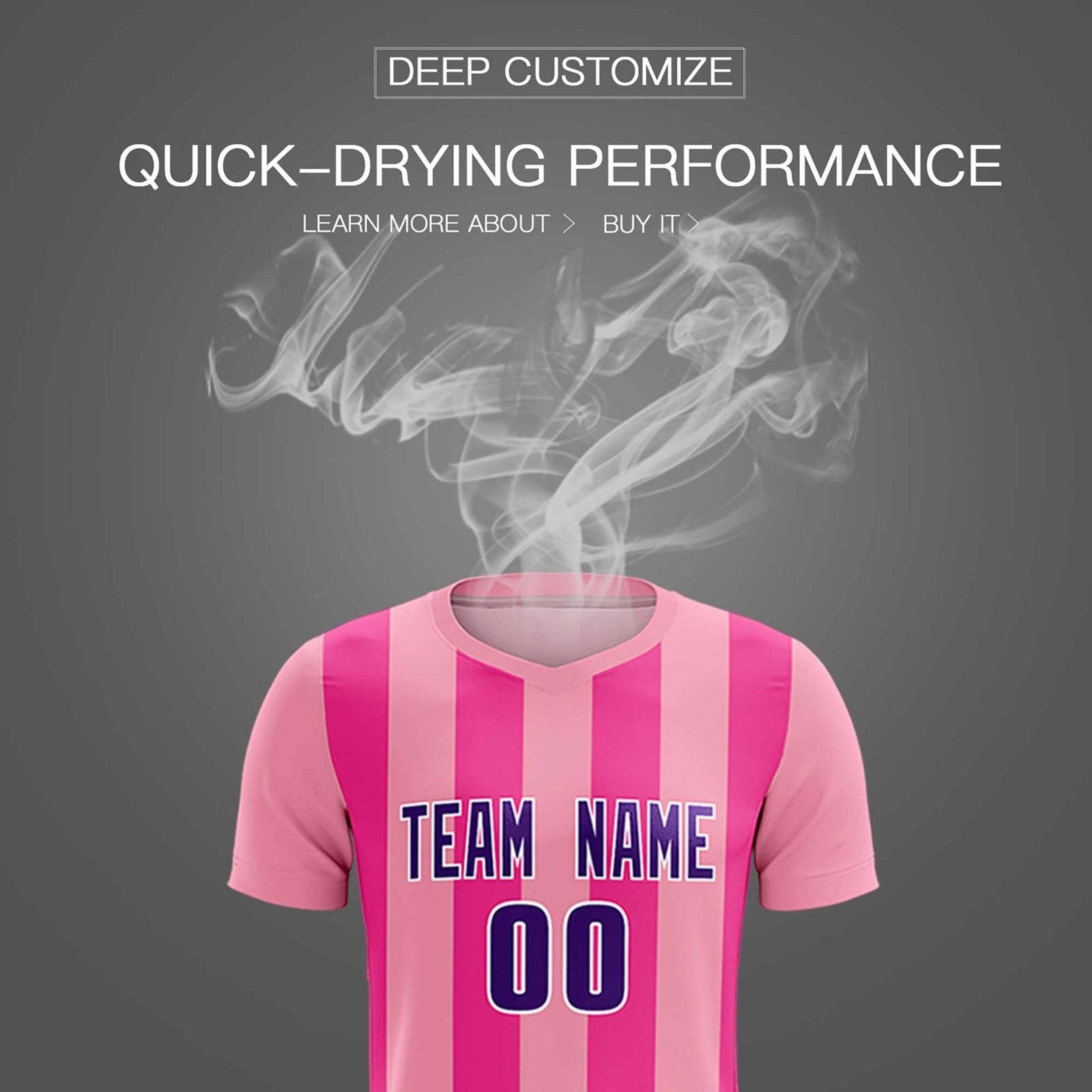 Custom Light Pink Pink Vertical Stripes Casual Outdoor Soccer Sets Jersey