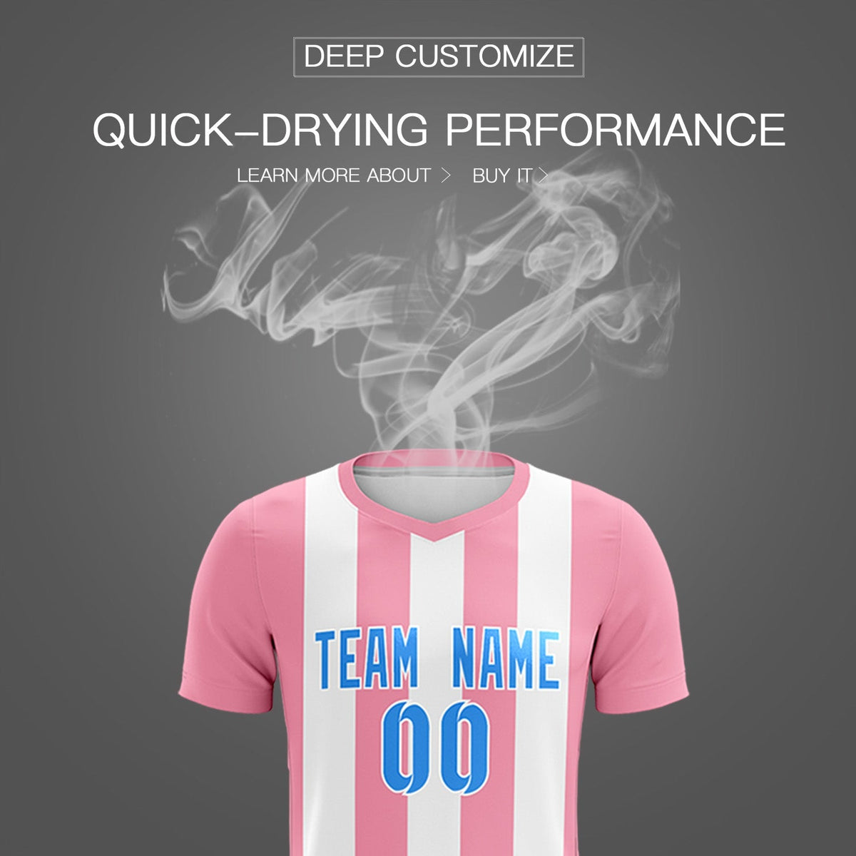 Custom White Light Pink Vertical Stripes Casual Outdoor Soccer Sets Jersey