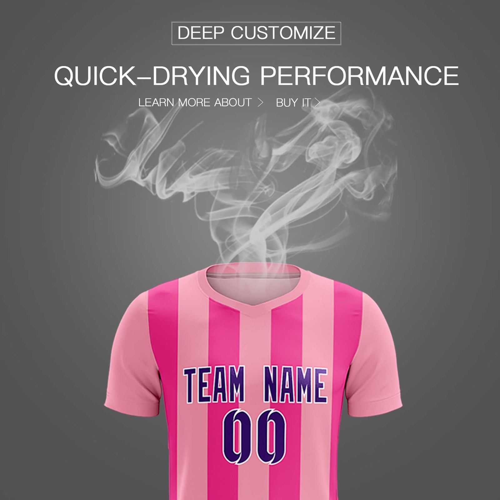 Custom Light Pink Pink Vertical Stripes Casual Outdoor Soccer Sets Jersey