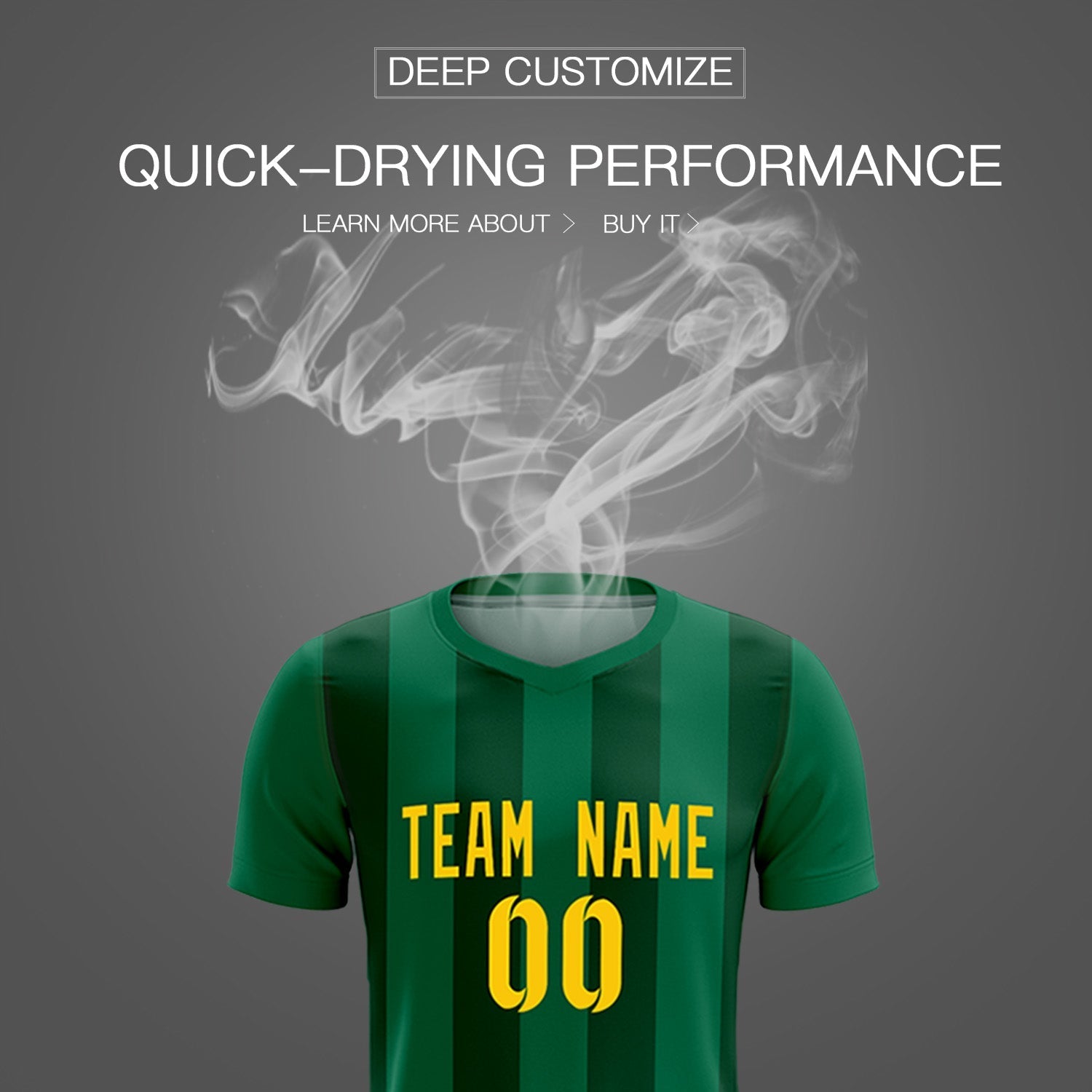 Custom Kelly Green Green Vertical Stripes Casual Outdoor Soccer Sets Jersey