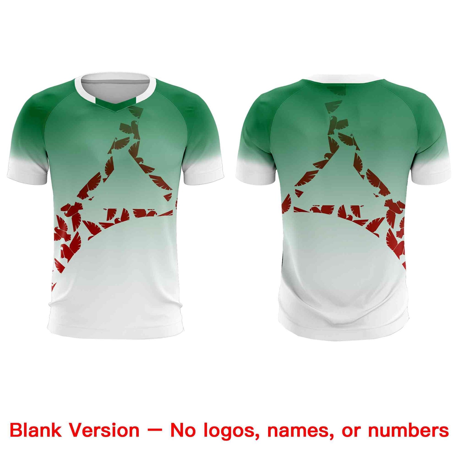 Custom Kelly Green Red Mexico Eagle World Cup Inspired Wrinkle-Resistant Gradient Fashion Soccer Sets Jersey