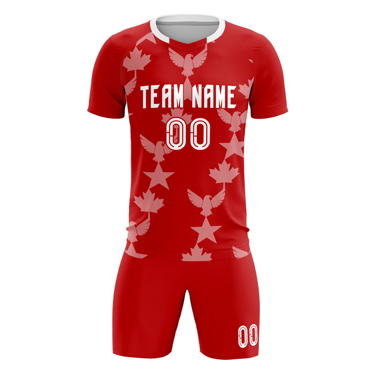 Custom Red World Cup Inspired Breathable&Quick-Drying Training Uniform Graffiti Pattern Soccer Sets Jersey