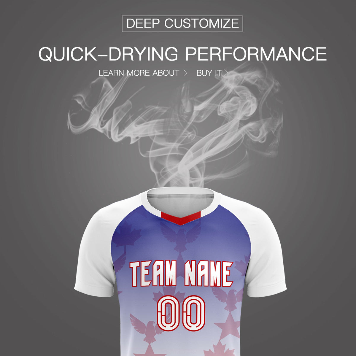 Custom White Royal World Cup Inspired Lightweight&Drapable Training Uniform Gradient Fashion Soccer Sets Jersey