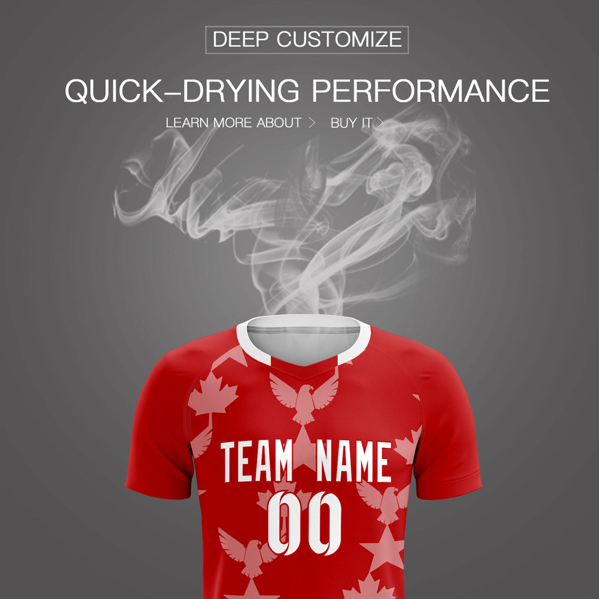 Custom Red World Cup Inspired Breathable&Quick-Drying Training Uniform Graffiti Pattern Soccer Sets Jersey