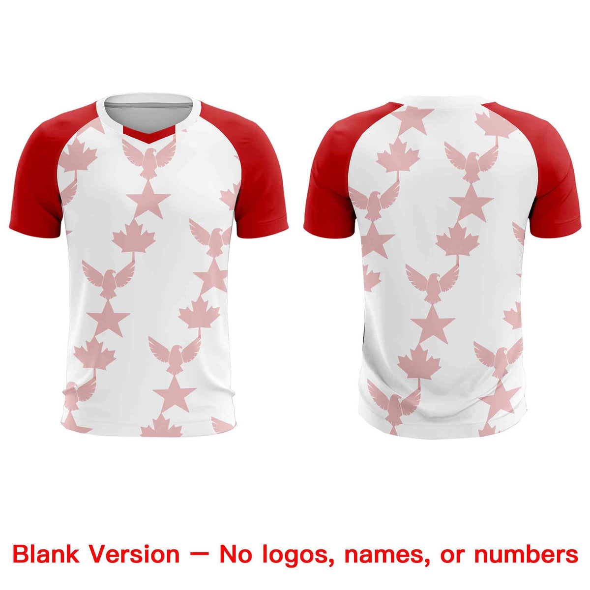 Custom Red White World Cup Inspired Breathable&Quick-Drying Training Uniform Raglan Sleeve Soccer Sets Jersey