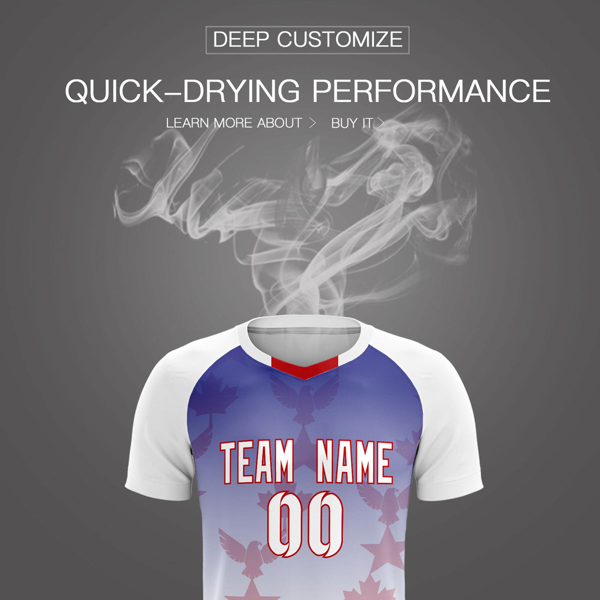 Custom White Royal World Cup Inspired Lightweight&Drapable Training Uniform Gradient Fashion Soccer Sets Jersey