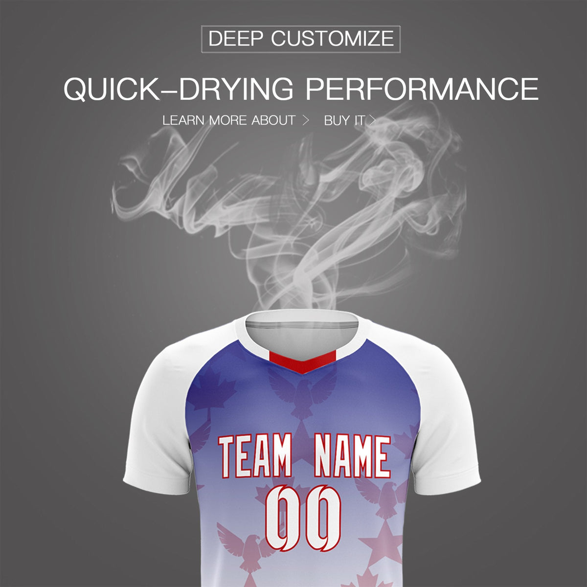 Custom White Royal World Cup Inspired Lightweight&Drapable Training Uniform Gradient Fashion Soccer Sets Jersey