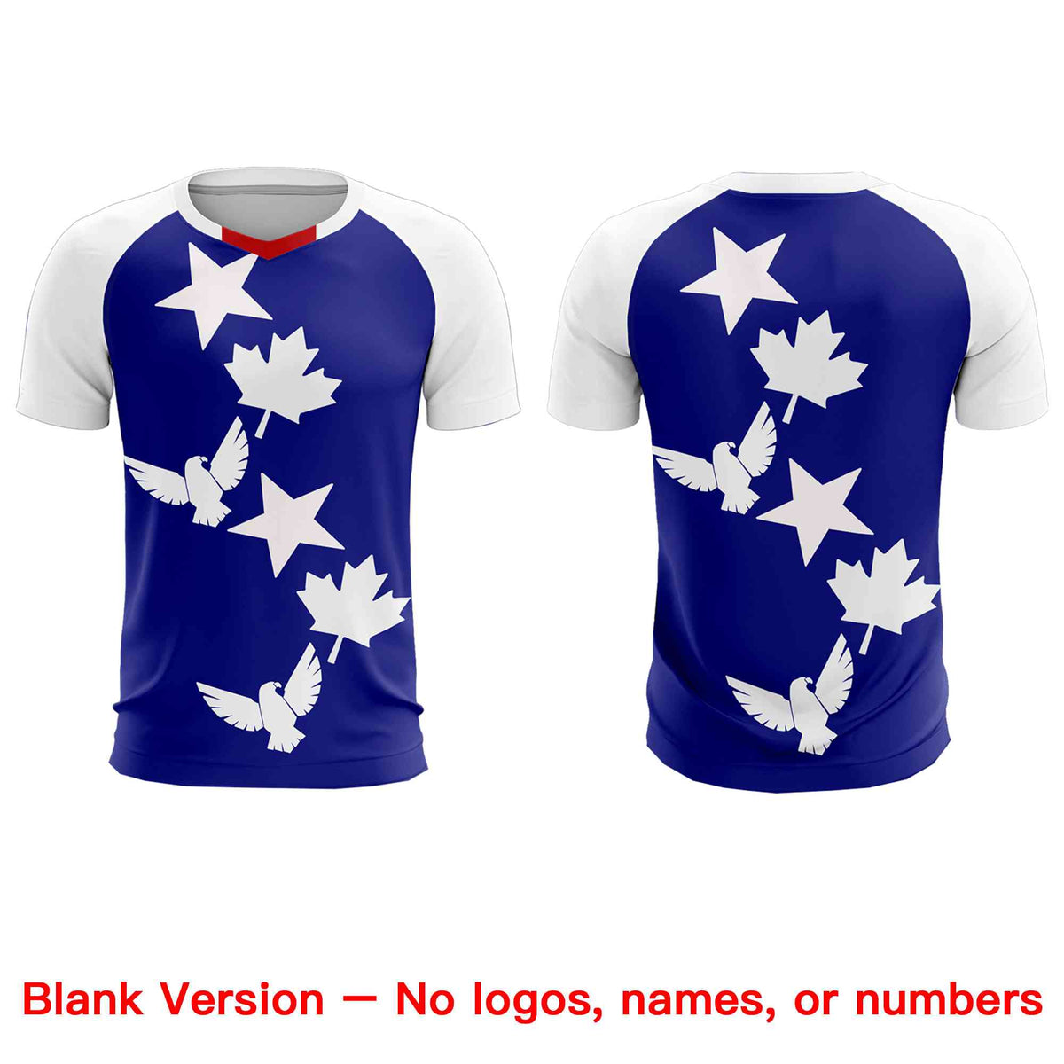 Custom White Royal World Cup Inspired Breathable&amp;Quick-Drying Training Uniform Raglan Sleeve Soccer Sets Jersey