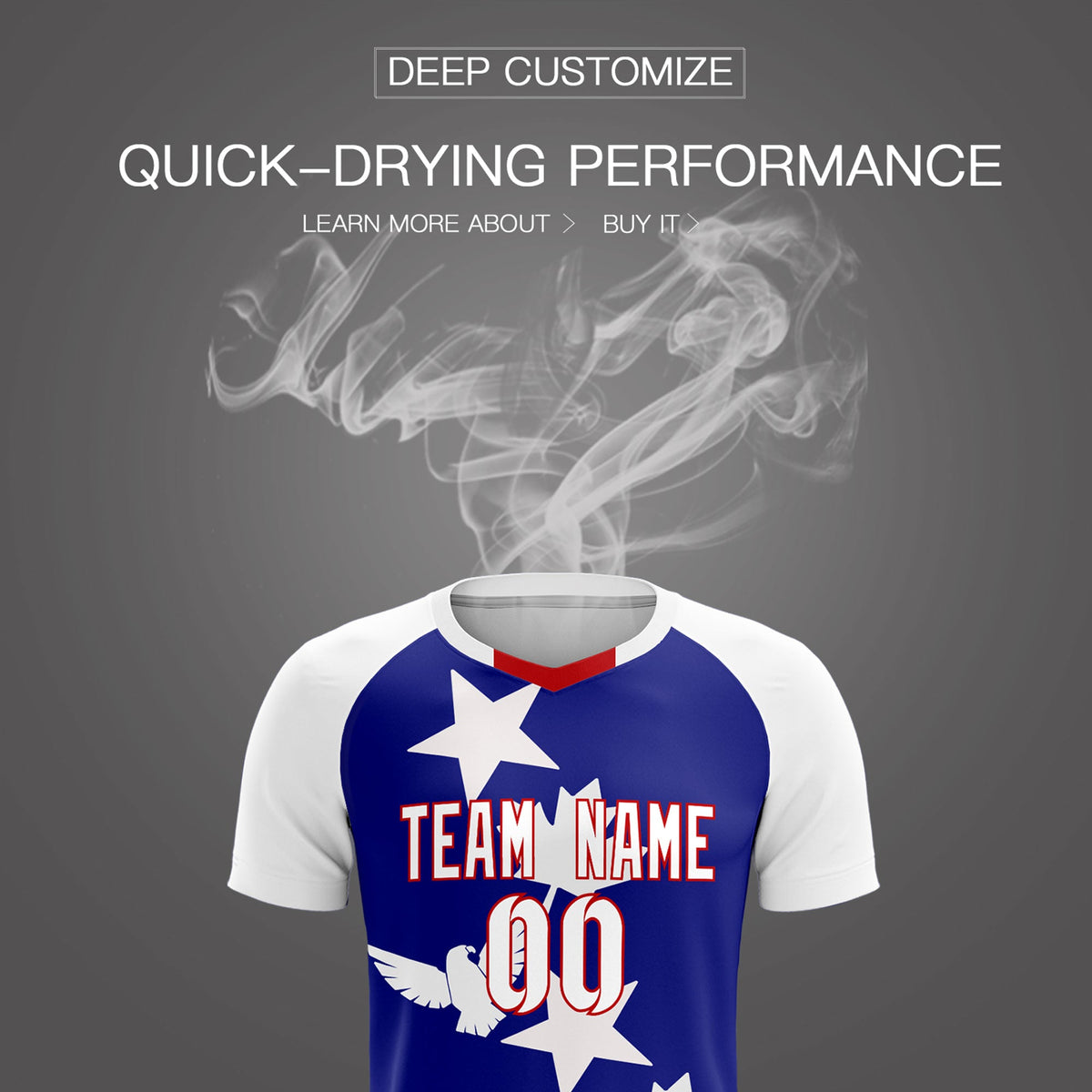 Custom White Royal World Cup Inspired Breathable&amp;Quick-Drying Training Uniform Raglan Sleeve Soccer Sets Jersey