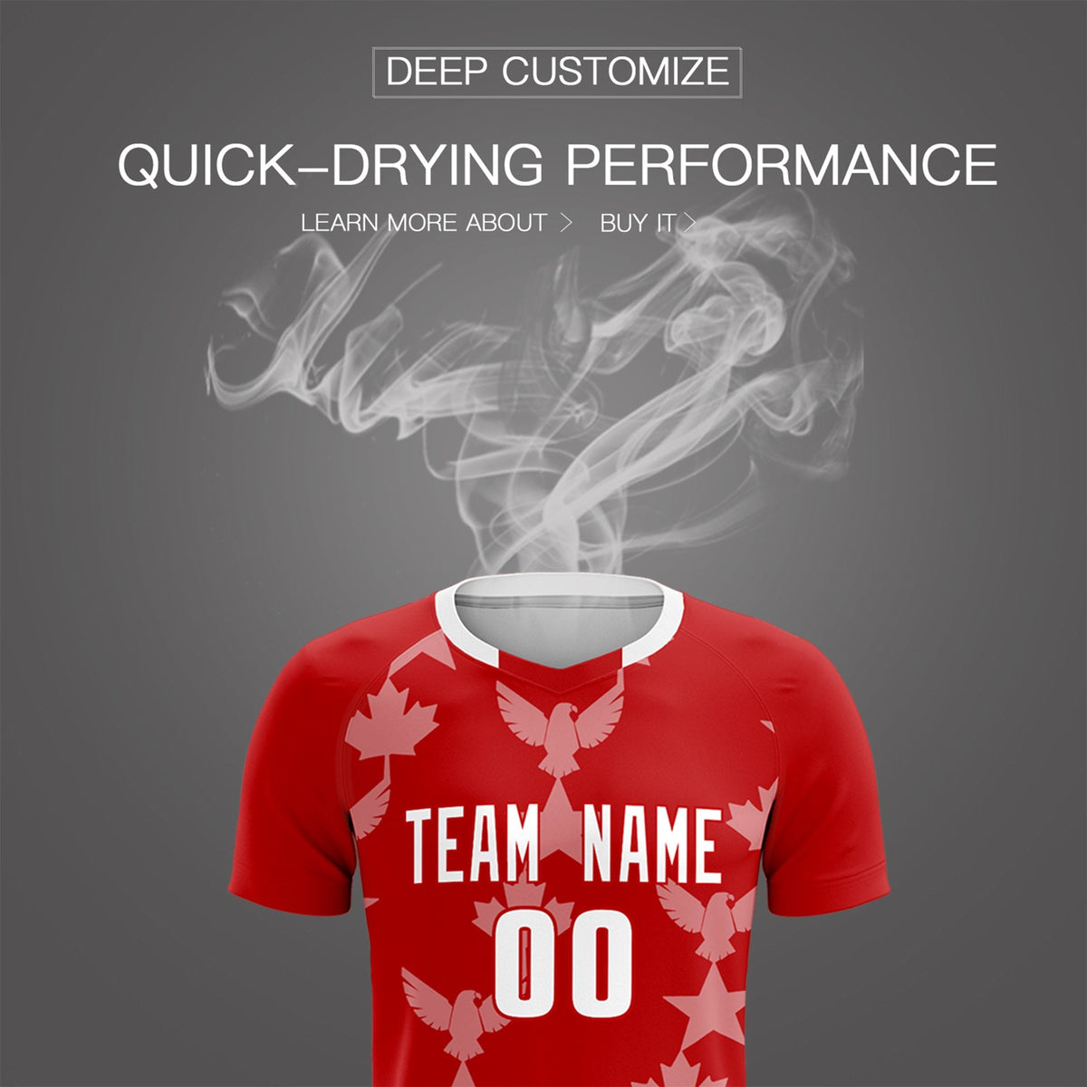 Custom Red World Cup Inspired Breathable&Quick-Drying Training Uniform Graffiti Pattern Soccer Sets Jersey