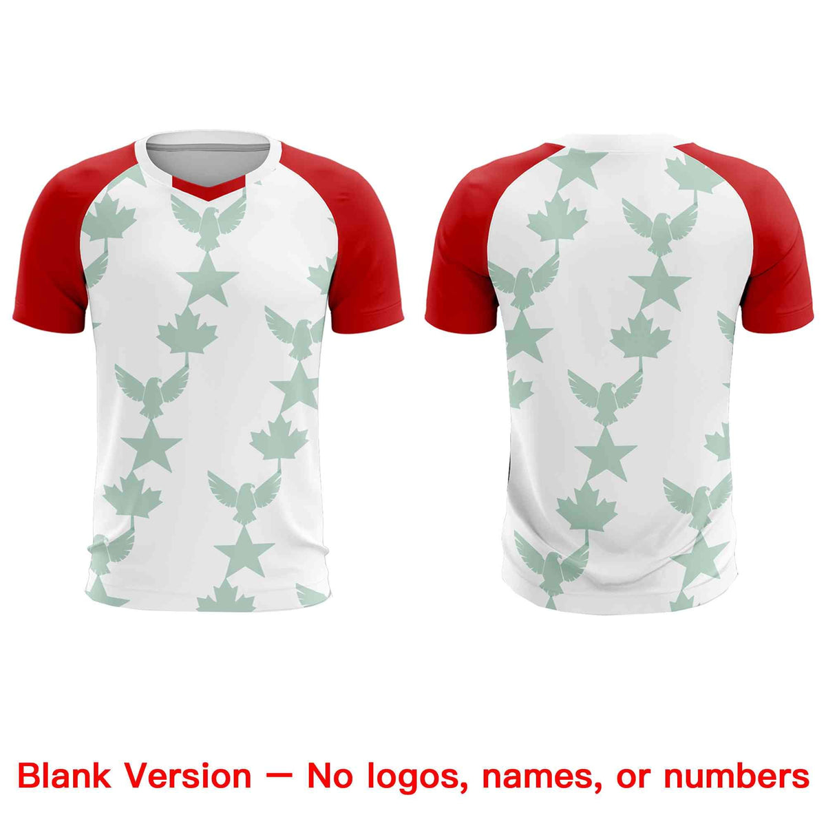 Custom Red White World Cup Inspired Lightweight&Drapable Training Uniform Raglan Sleeve Soccer Sets Jersey