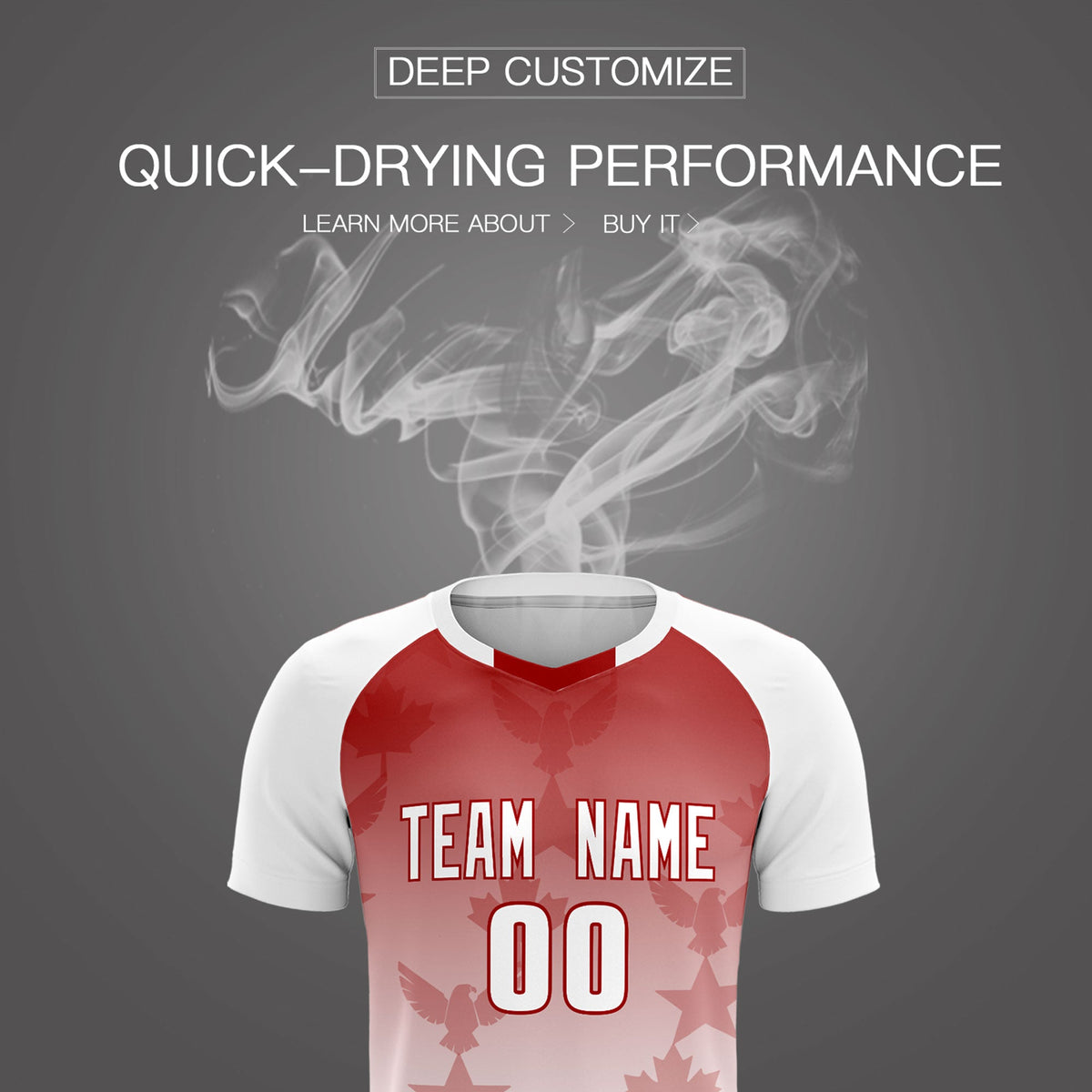 Custom White Red World Cup Inspired Wrinkle-Resistant Training Uniform Gradient Fashion Soccer Sets Jersey