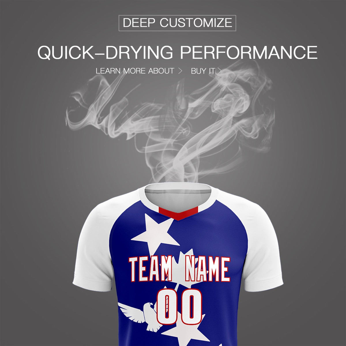 Custom White Royal World Cup Inspired Breathable&amp;Quick-Drying Training Uniform Raglan Sleeve Soccer Sets Jersey