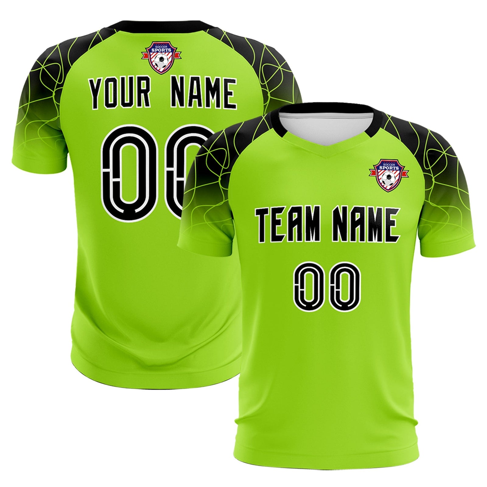 Custom Neon Green Classic Soccer Training Sets Jersey For Adults/Kids