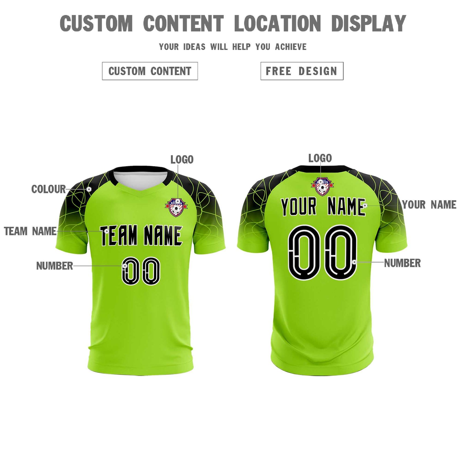 Custom Neon Green Classic Soccer Training Sets Jersey For Adults/Kids