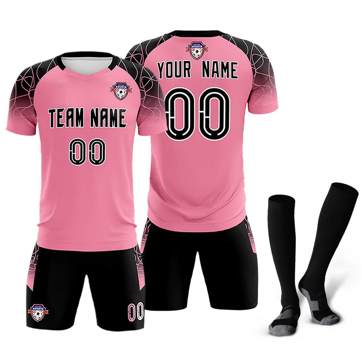 Custom Light Pink Classic Soccer Training Sets Jersey For Adults/Kids