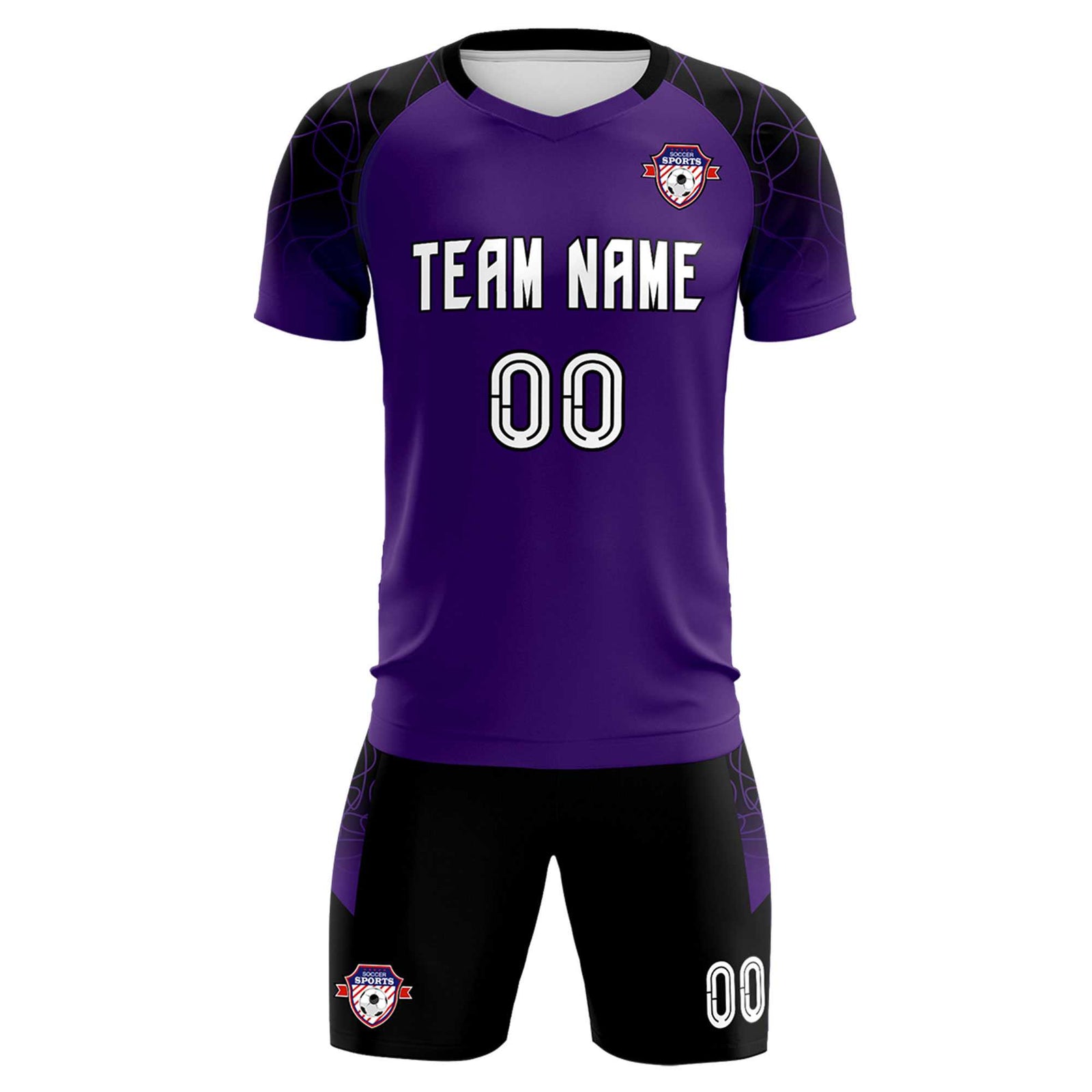 Custom Purple Classic Soccer Training Sets Jersey For Adults/Kids