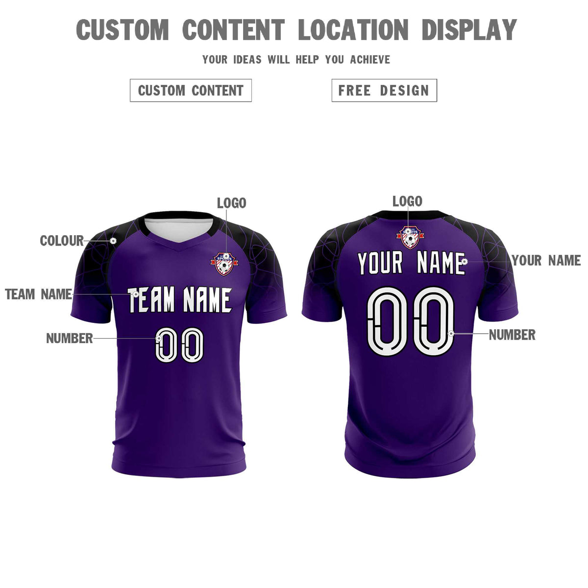 Custom Purple Classic Soccer Training Sets Jersey For Adults/Kids