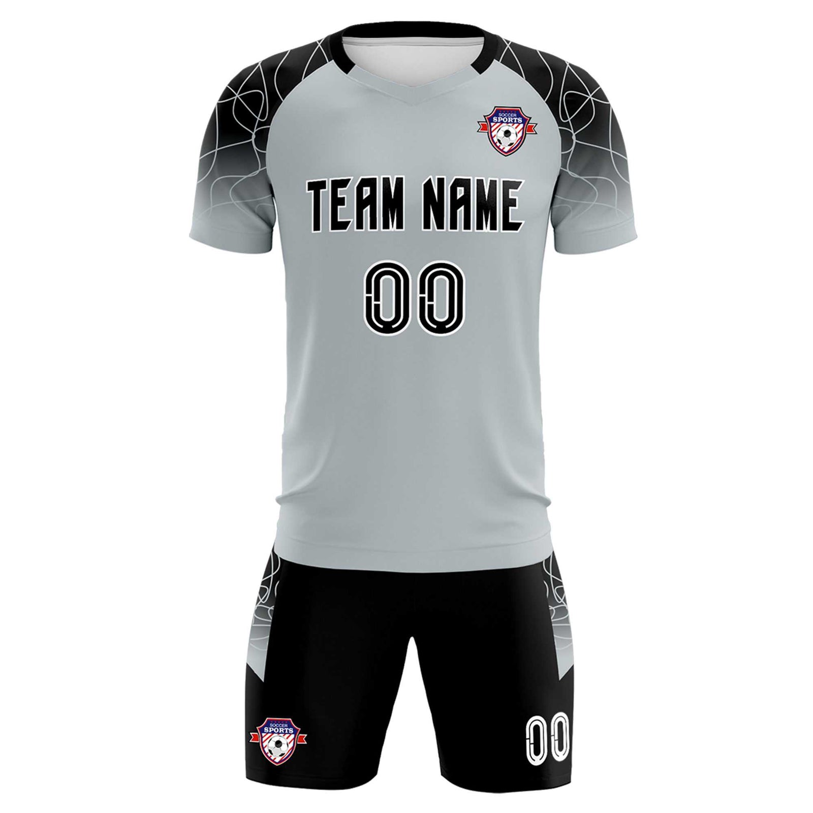Custom Silver Classic Soccer Training Sets Jersey For Adults/Kids