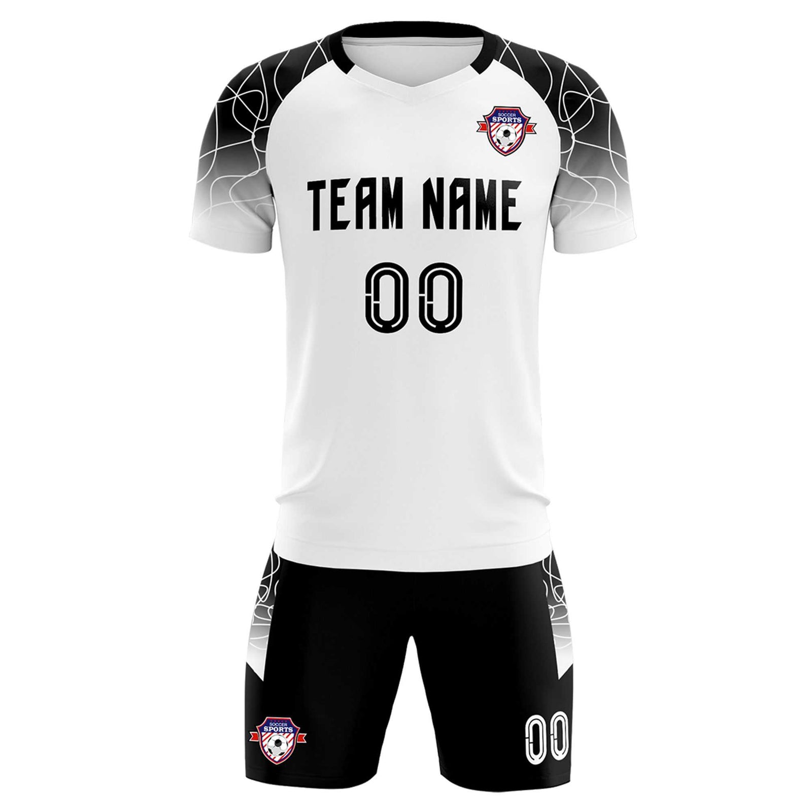 Custom White Classic Soccer Training Sets Jersey For Adults/Kids