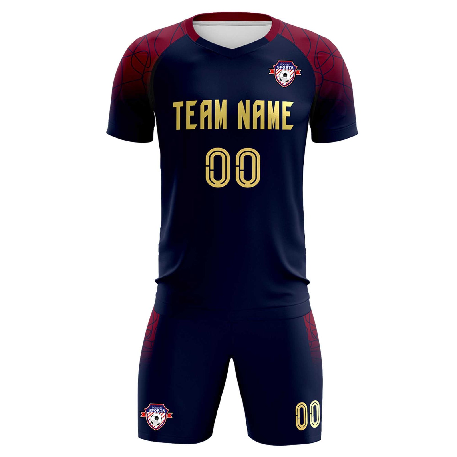 Custom Navy Classic Soccer Training Sets Jersey For Adults/Kids