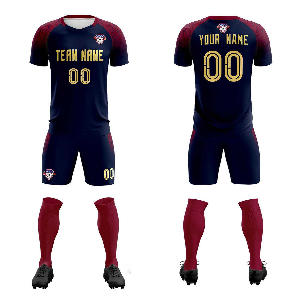 Custom Navy Classic Soccer Training Sets Jersey For Adults/Kids