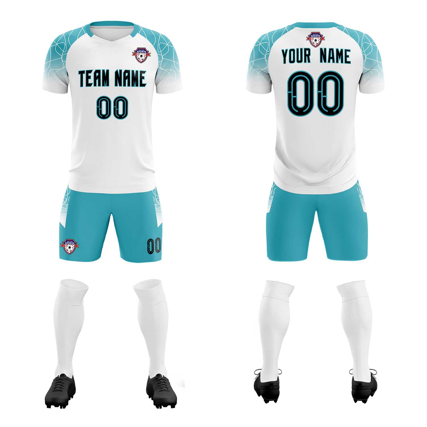 Custom White Classic Soccer Training Sets Jersey For Adults/Kids
