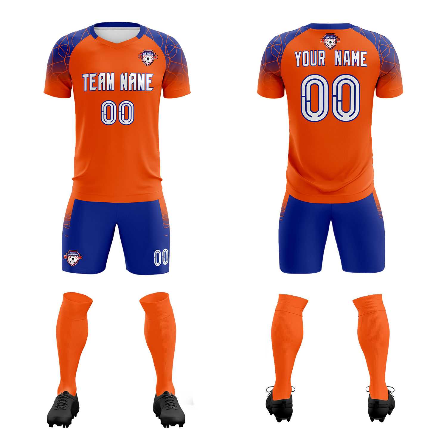 Custom Orange Classic Soccer Training Sets Jersey For Adults/Kids