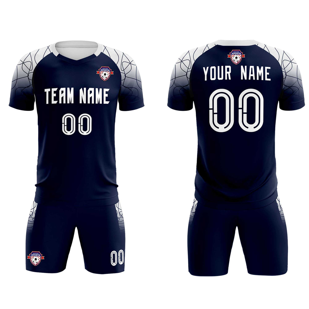 Custom Navy Classic Soccer Training Sets Jersey For Adults/Kids