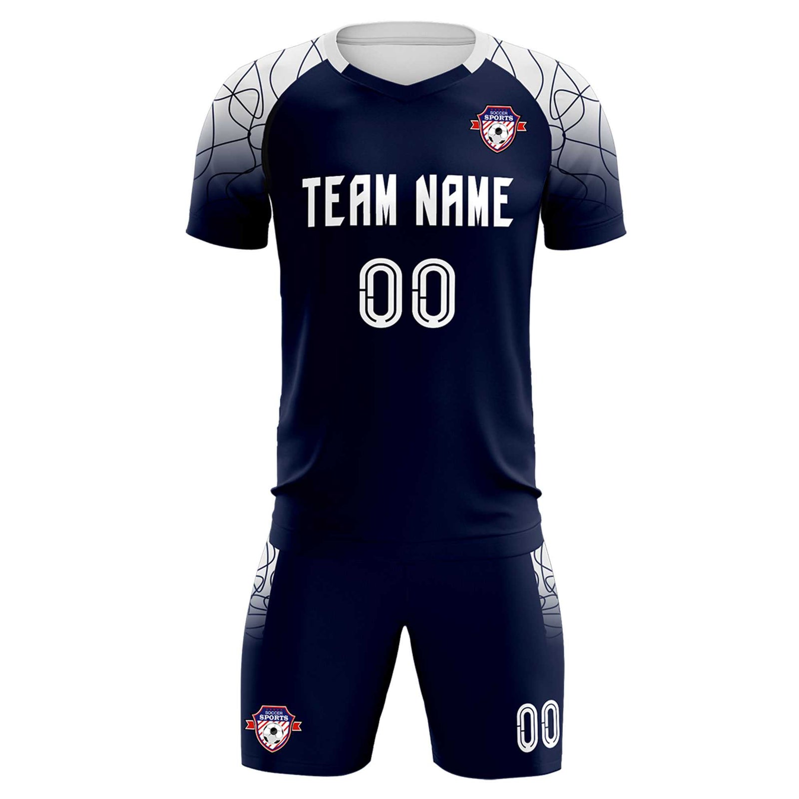 Custom Navy Classic Soccer Training Sets Jersey For Adults/Kids