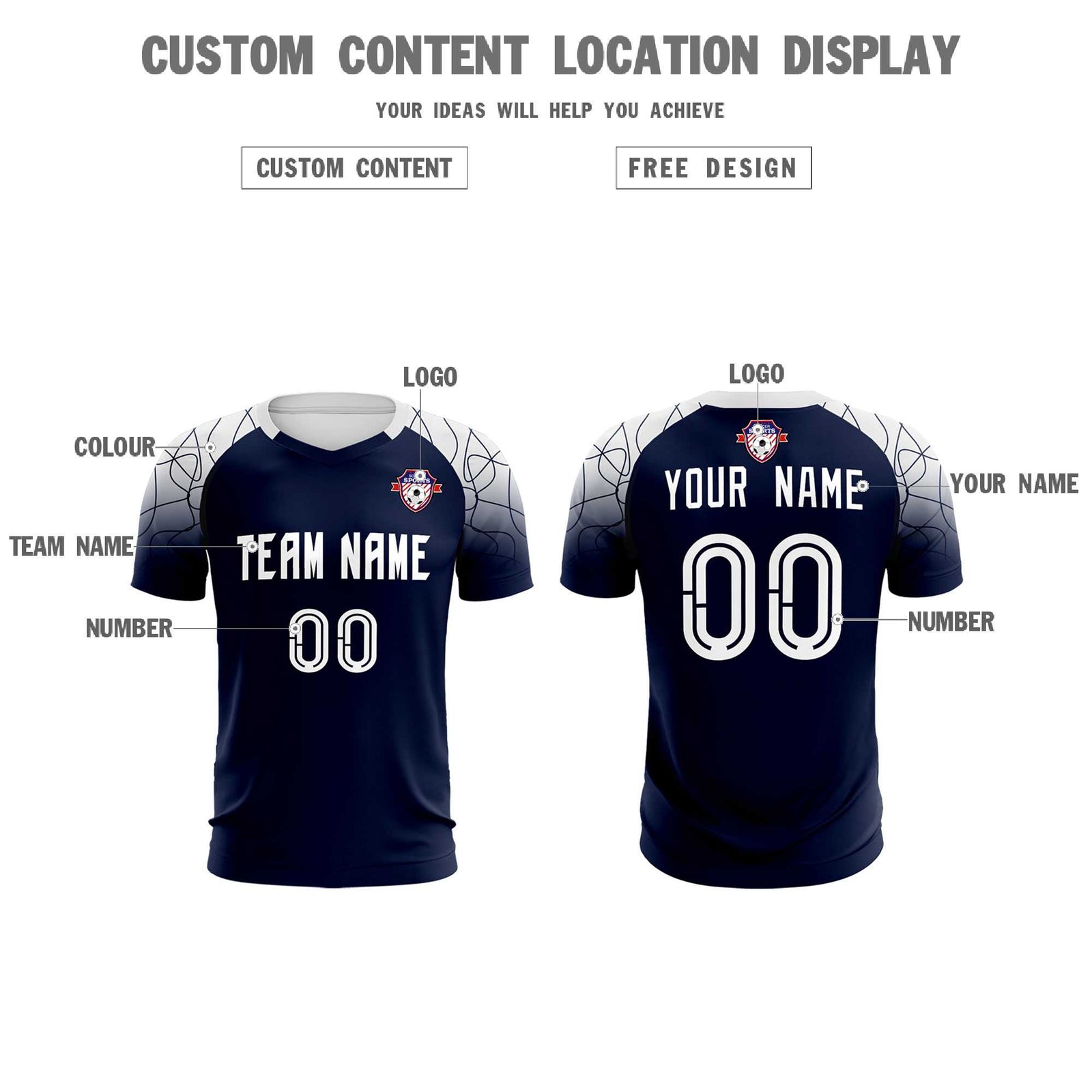 Custom Navy Classic Soccer Training Sets Jersey For Adults/Kids