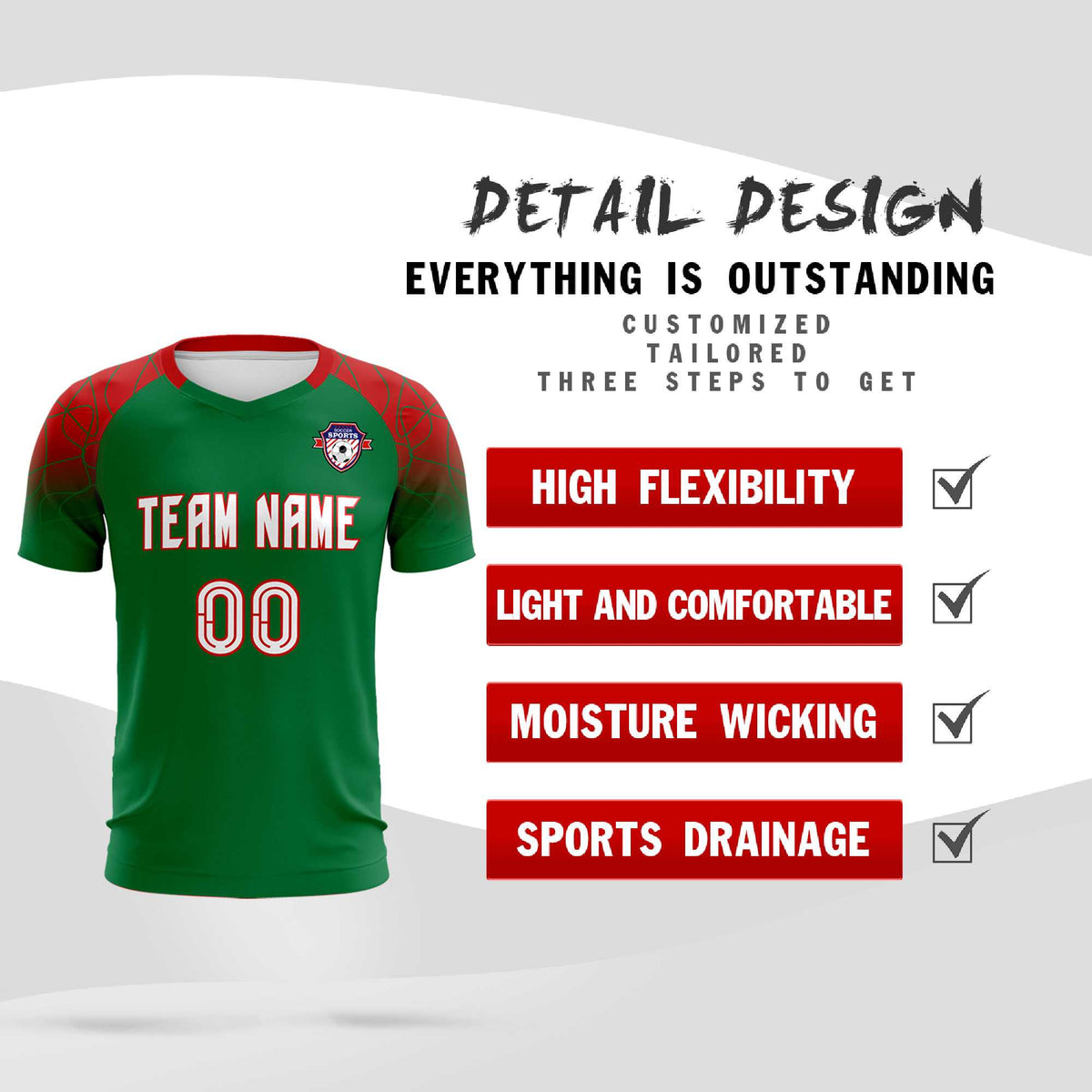 Custom Kelly Green Classic Soccer Training Sets Jersey For Adults/Kids
