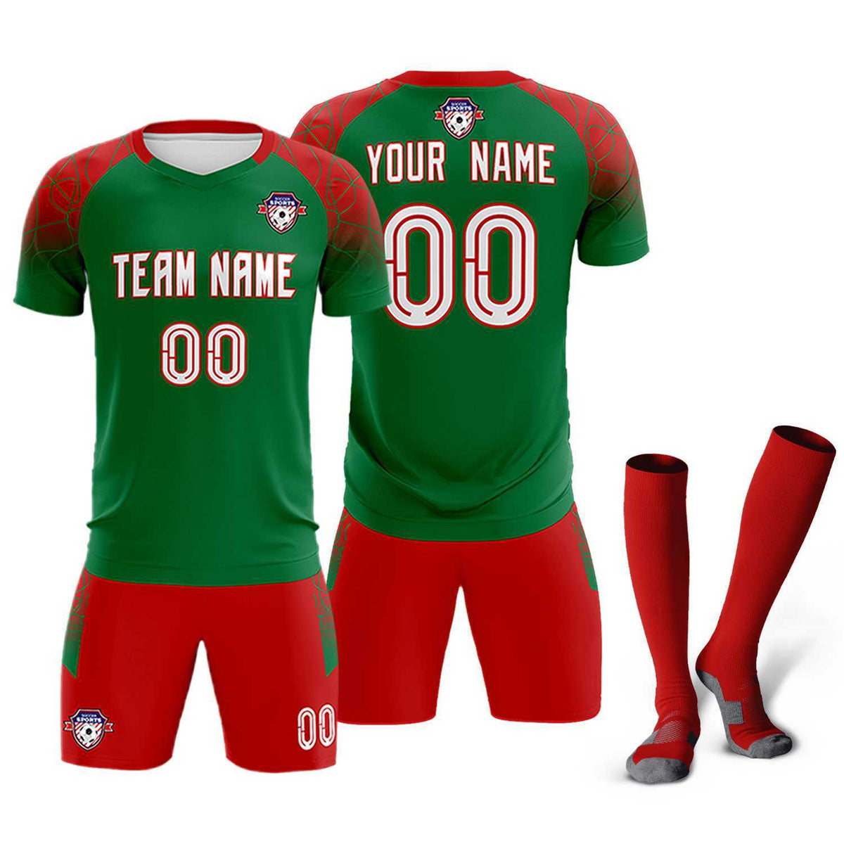 Custom Kelly Green Classic Soccer Training Sets Jersey For Adults/Kids