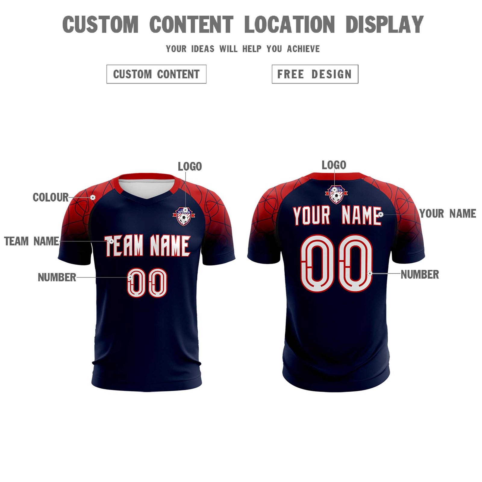 Custom Navy Classic Soccer Training Sets Jersey For Adults/Kids