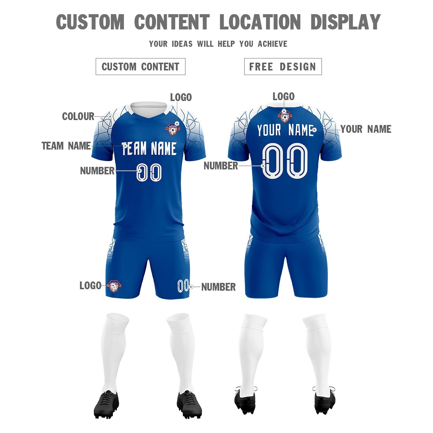 Custom Navy Classic Soccer Training Sets Jersey For Adults/Kids